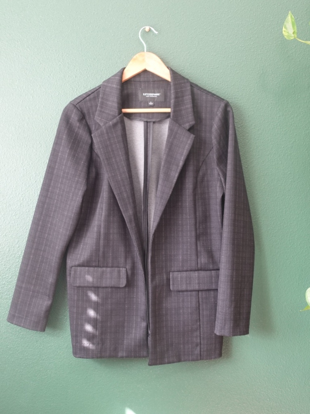 Liverpool Blazer for women, S, Black and Grey plaid pattern.